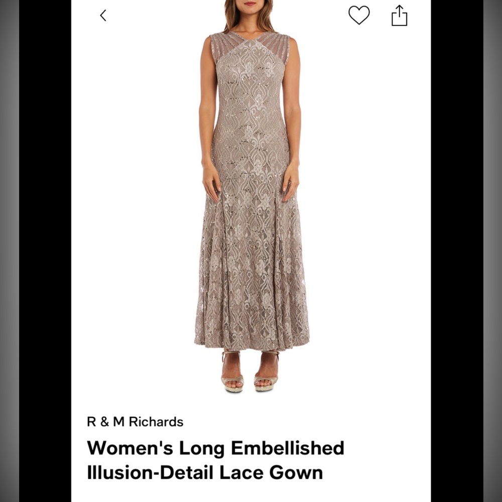 R&M Richards Formal gown, Taupe, size 10, never worn